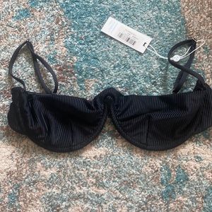 FRANKIES BIKINIS TOLLY RIBBED TOP L NWT